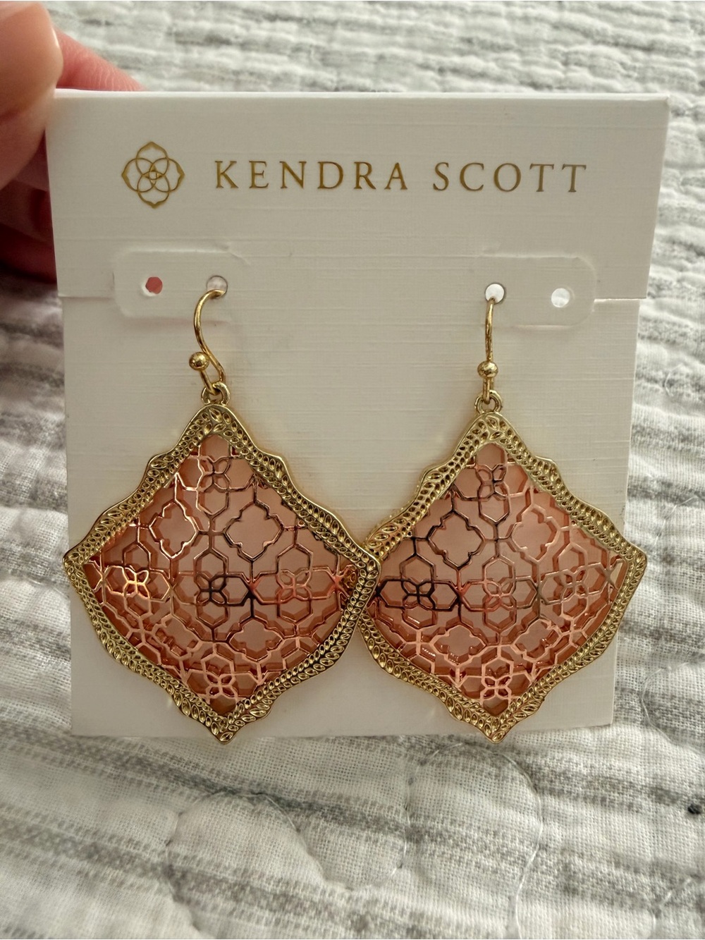 Kendra Scott Rose Gold Filigree Dangle Earrings